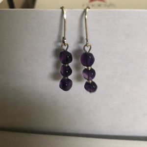 Sterling Silver and Purple Earrings